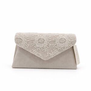 Gunne Sax Jessica McClintock Clutch Bag Floral Embroidered Sequin Bridal Vintage
